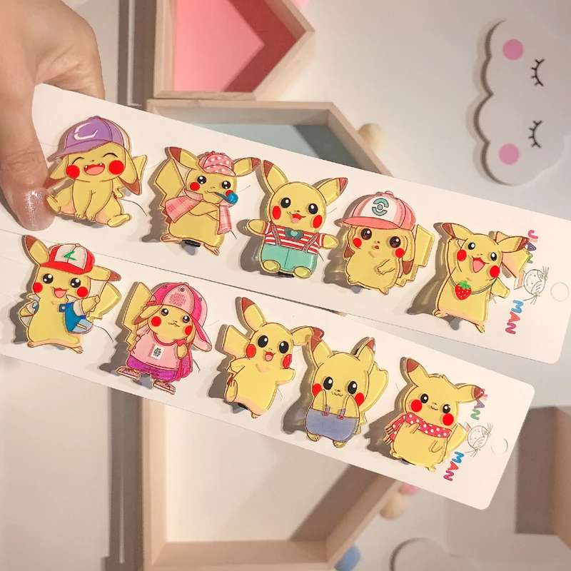 

10pcs Pokémon Hair Clip Set Anime Figure Pikachu Girl Hair Accessories Bow Cute Headwear Children's Cartoon Set Birthday Gifts