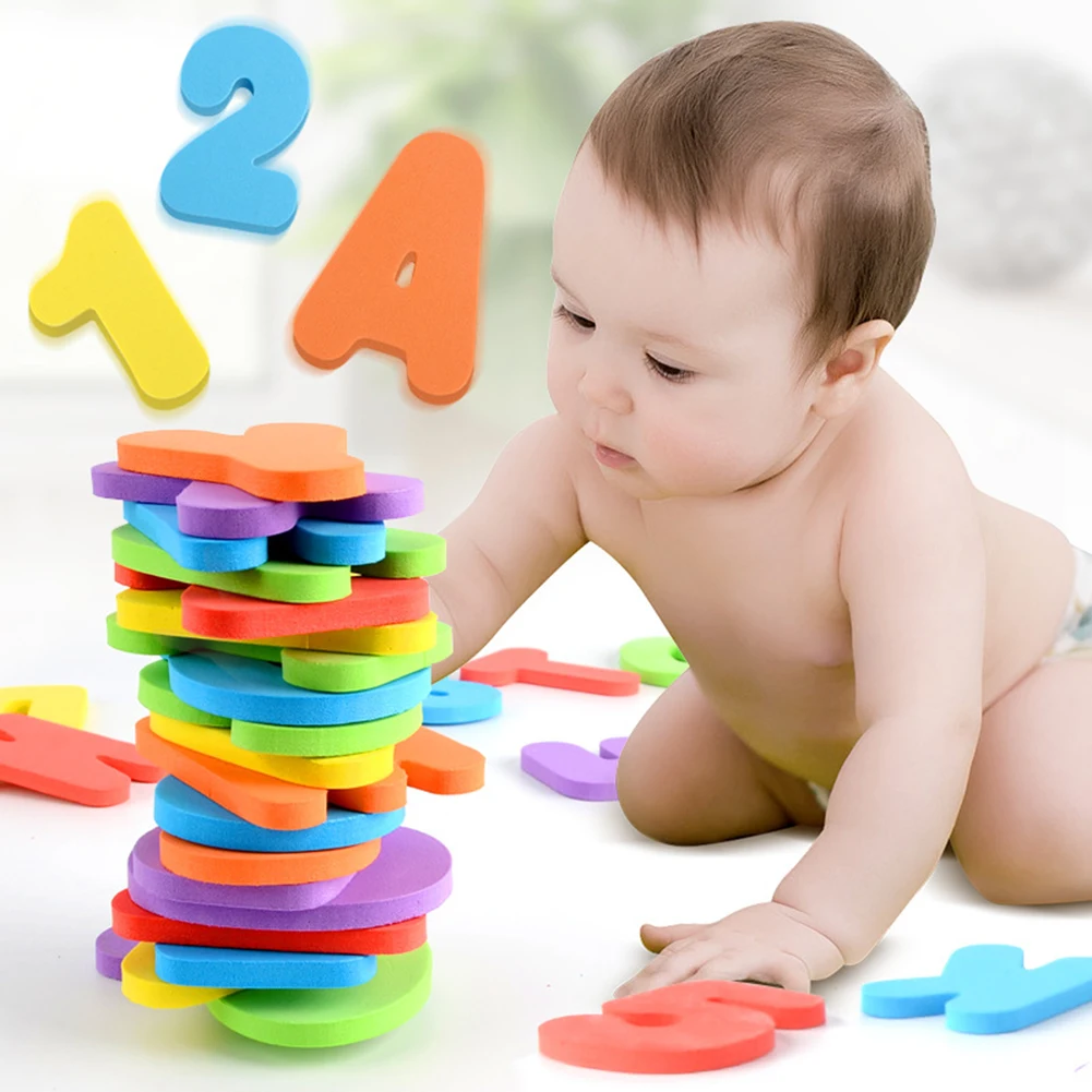 

36pcs Numbers Alphanumeric Letters Puzzles Funny Classic Texture Creative Design Kids Bath Educational Learning Toys