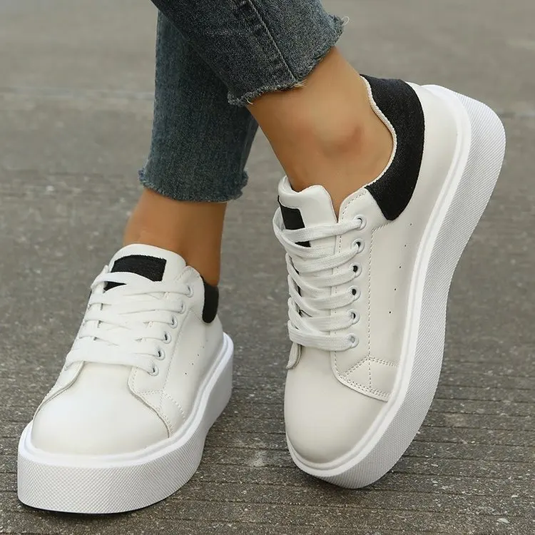 2023 New Womens White Shoes Platform Sneakers Flat Casual Party Wedding Shoes Suede Sports Sneaker Size 35-43