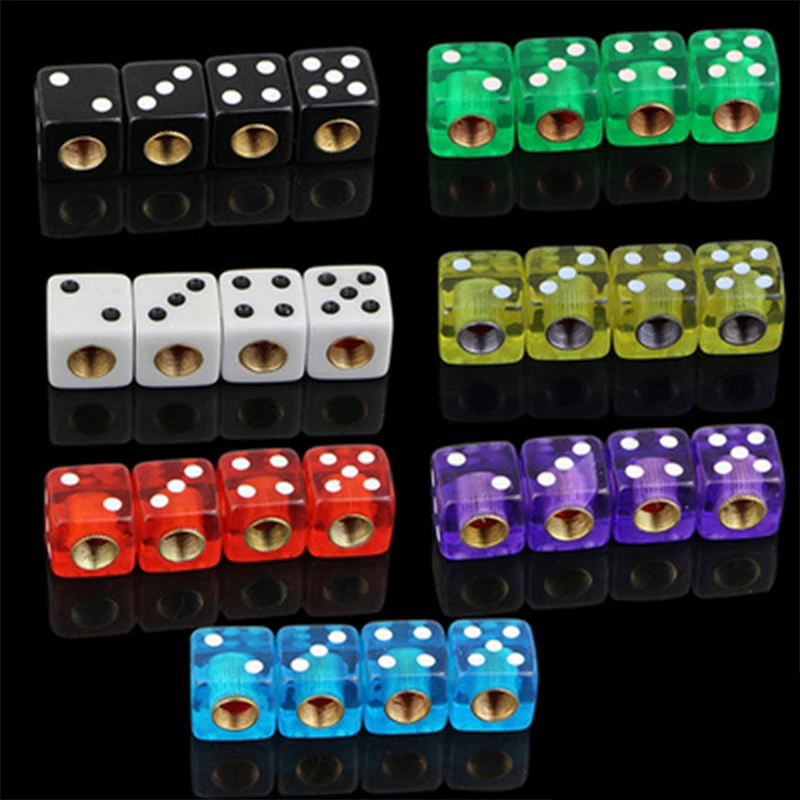 

4pcs Dice Shape Car Truck Wheel Tire Air Valve Stem Cover Dust Cap Bicycle Valve