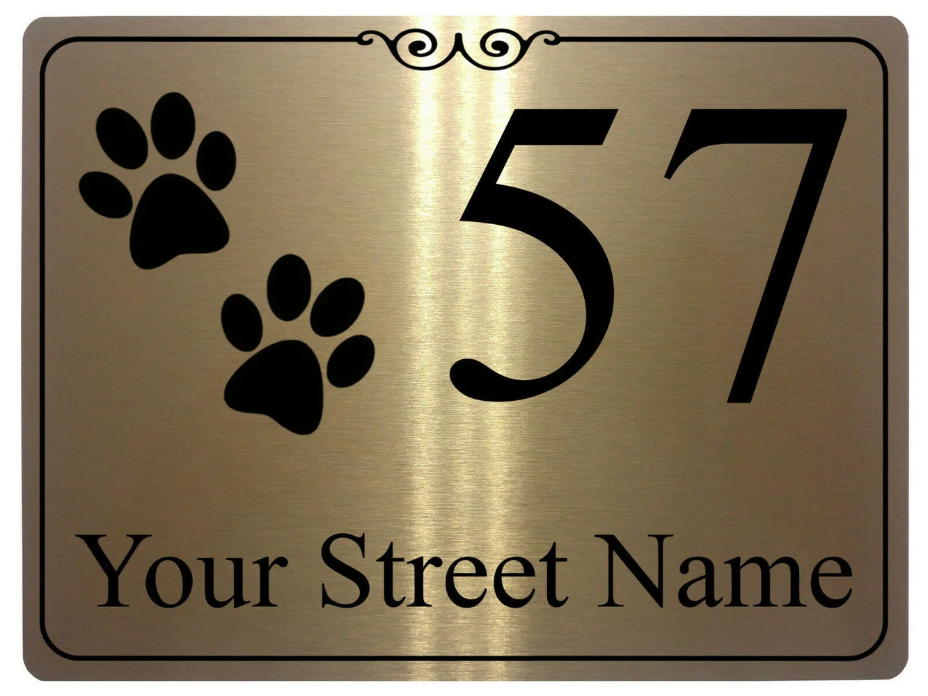 

Customized Personalised Addres Paw Prints Composite Aluminum Board Sign Plaque Door