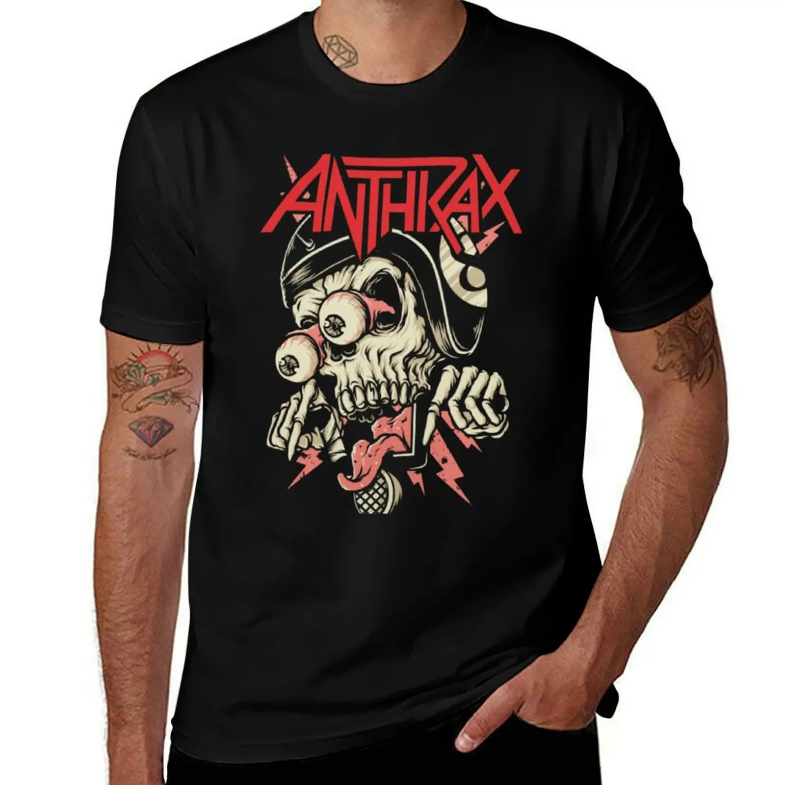Фото Футболка ANTHRAX BAND, минималистичный повседневный топ с короткими рукавами №1