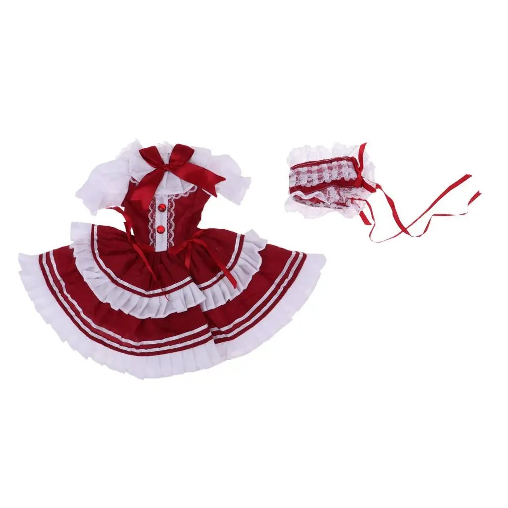 

Doll Clothes for 60CM Night Lolita Girl Doll Skirt Lace Headwear Costume Accs