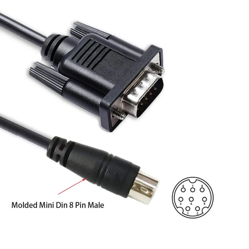 Фото Последовательный кабель RS232 DB9 «папа» — Mini Din 8P для подключения HMI Delta DVP PLC и DOP — коммуникационный кабель промышленного класса №2