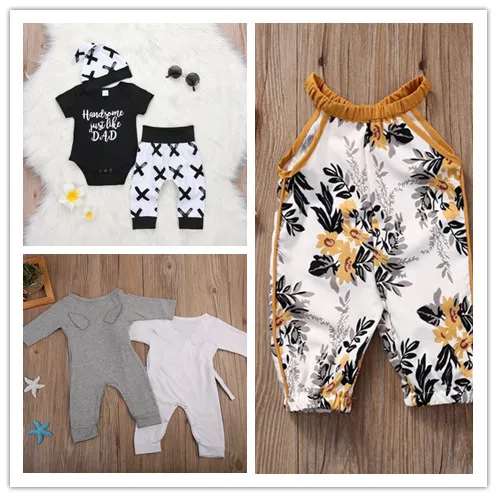 0-24M Baby Girl Clothes Boy Solid Color Back Wing Little Angel Romper Newborn Jumpsuit Infant Playsuit