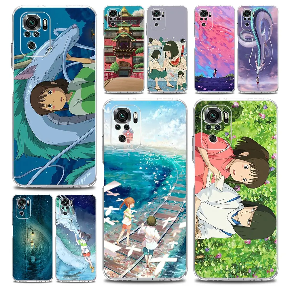 

Cute Spirited Away Anime Clear Phone Case For Xiaomi Redmi Note 12 5G 9S 9 8 10 11 Pro+ 9T 8T 10C 9C 9A 7 Pro Soft Back Cover