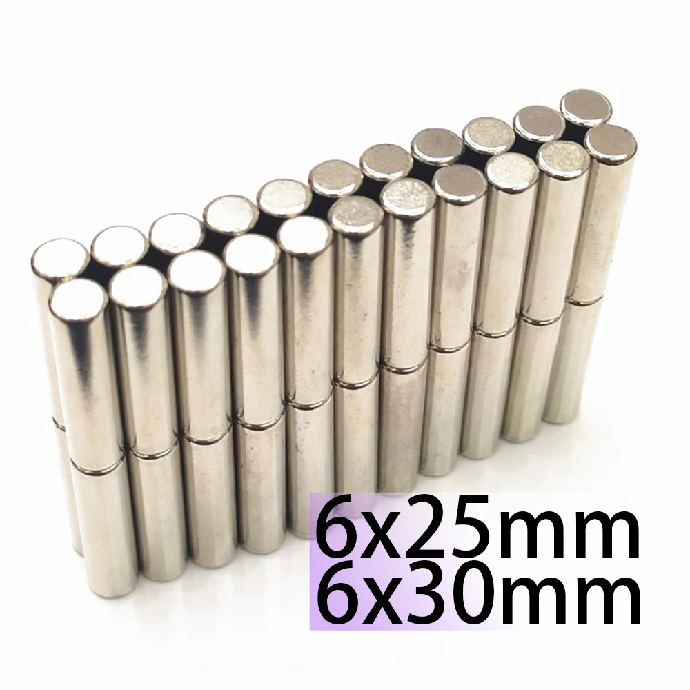 

6x25 6x30mm Round Magnet N35 Super powerful middle Neodymium 6*25 6*30mm Magnets for door Search Magnetic Fridge wholesale