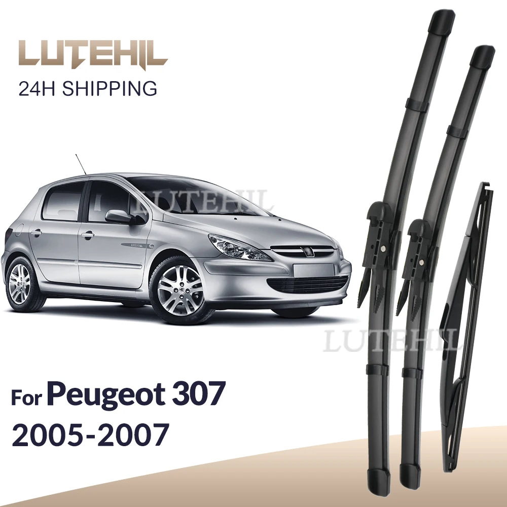 

Комплект передних и задних щеток стеклоочистителя для Peugeot 307 2005 2006 2007, лобовое стекло, переднее и заднее окно 28 "+ 26" + 14"