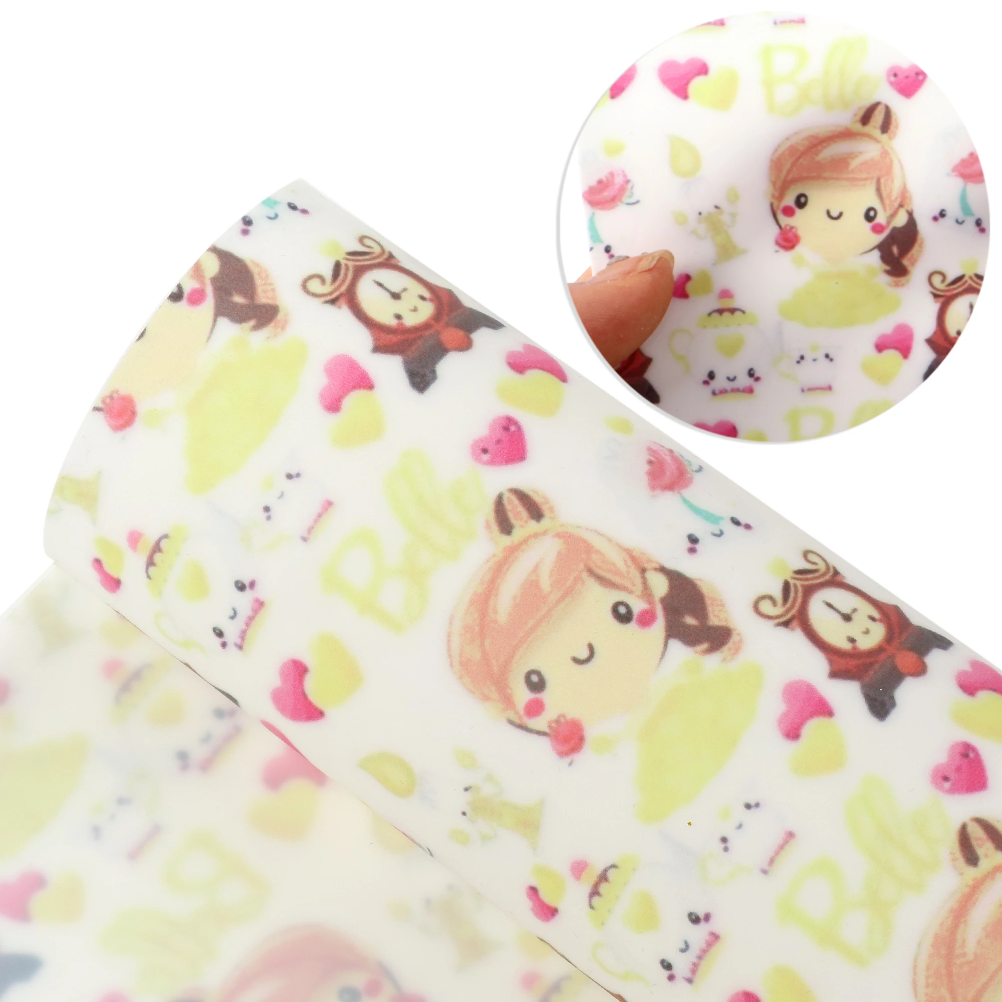 Disney 20*33 см мультяшная принцесса Bella Желейная Синтетическая кожа ткань для