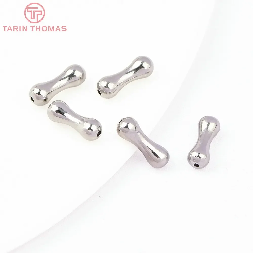 (5478) 20 шт. 3x9 мм 24-каратного золотого цвета латунные бусины-разделители в форме