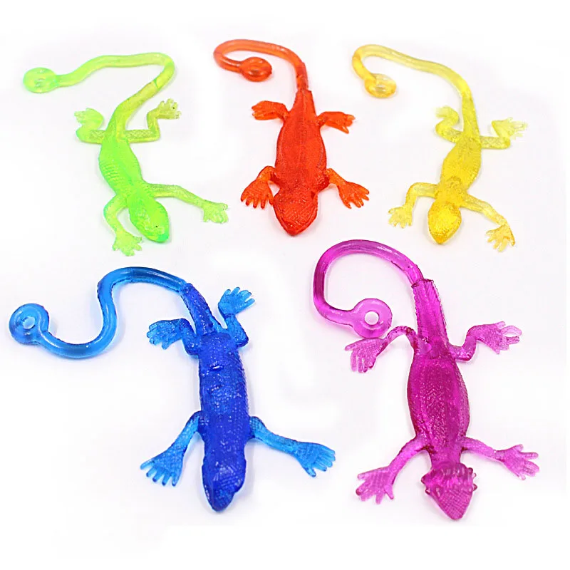 

10Pc Colorful Retractable Sticky Lizard Gadget Toys for Kids Birthday Party Favors Pinata Fillers Fun Games Supply Guests Reward