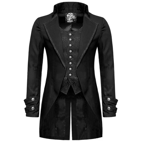 Мужская куртка Goth в стиле ретро в стиле стимпанк, Готическая куртка в викторианском стиле для косплея, аниме, костюм в готическом стиле, модная мужская куртка на осень 2023