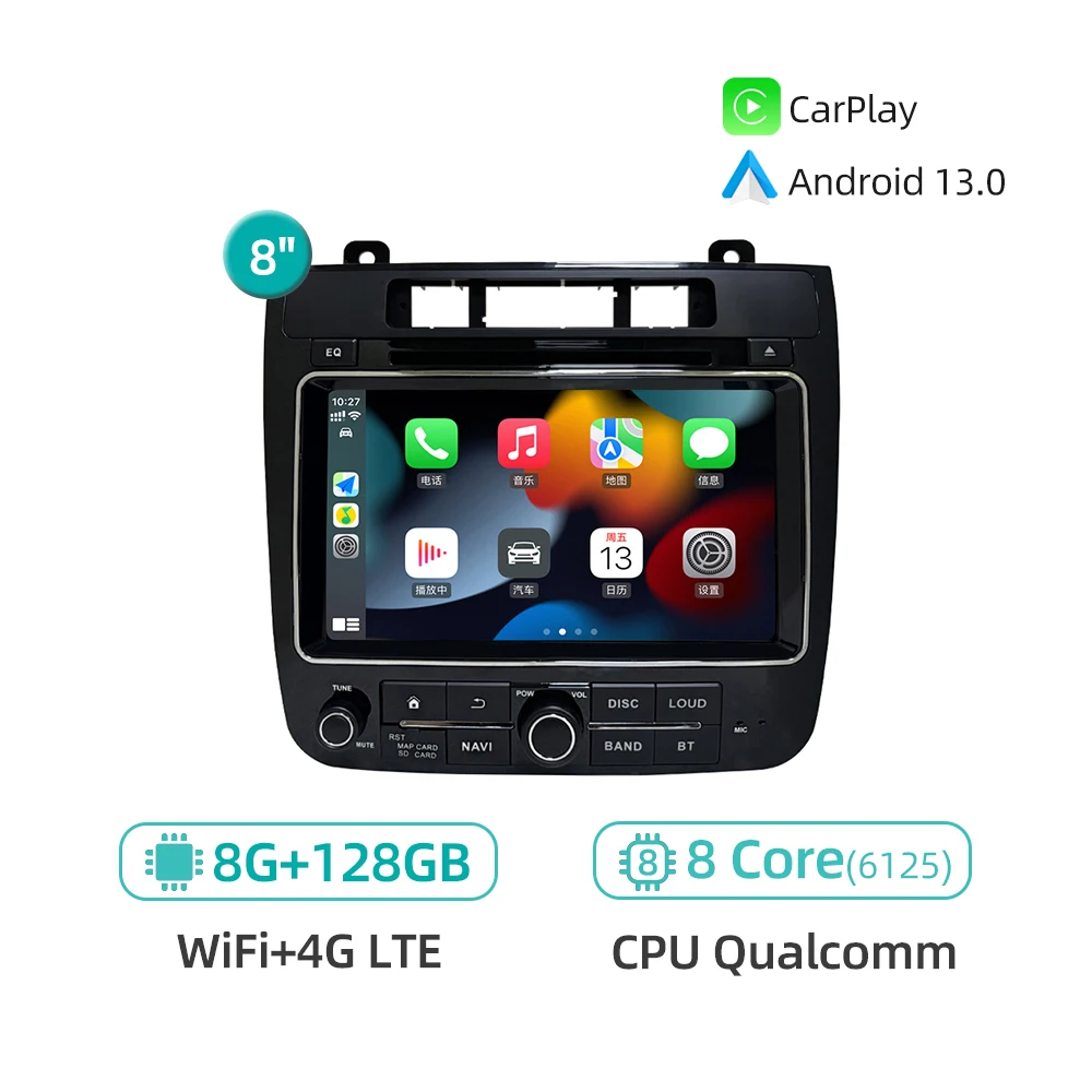 

Автомобильный мультимедийный плеер Android 13 CarPlay GPS-навигация Bluetooth Wi-Fi 4G DSP стерео Автомагнитола для Volkswagen Touareg 2012-2016