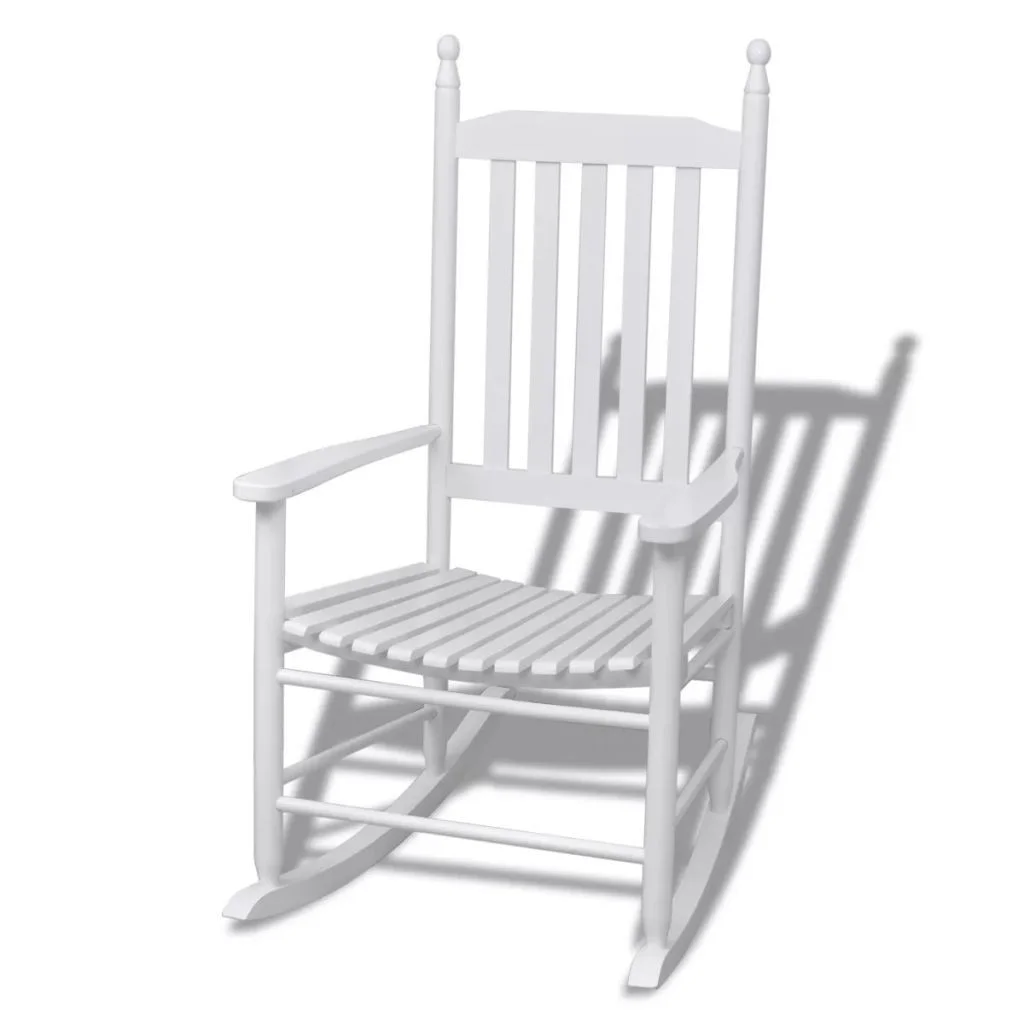 

Rocking Chair with Curved Seat Wood White