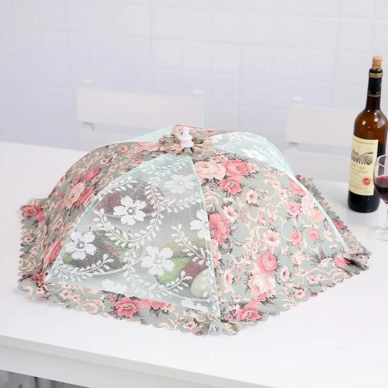 

Dustproof Mesh Table Cover Fly Proof Stain Proof Table Cover Food Cover Lace Mesh Folding Vegetable Cover