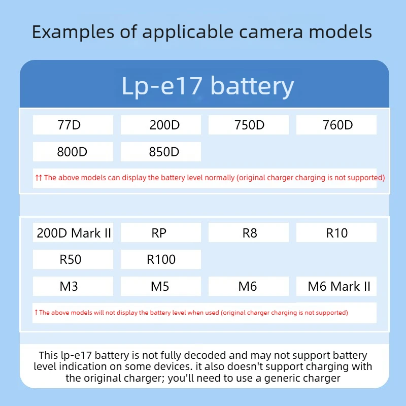 Фото Зарядное устройство для камеры LP-E17, подходит для Canon R50 200D Mark2 750D 760D 800D 850D RP R8 R10 77D R100 M3 M5 M6 Mark2 №2