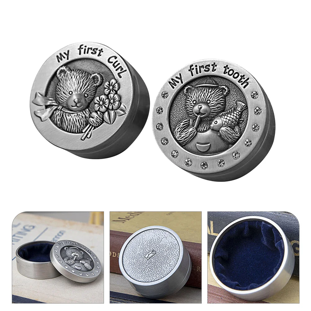 

Box Baby Holder Teeth Tooth Storage Boxes Keepsake Metal Birth Children Case Newborn First Collection Vintage Save Gift Book
