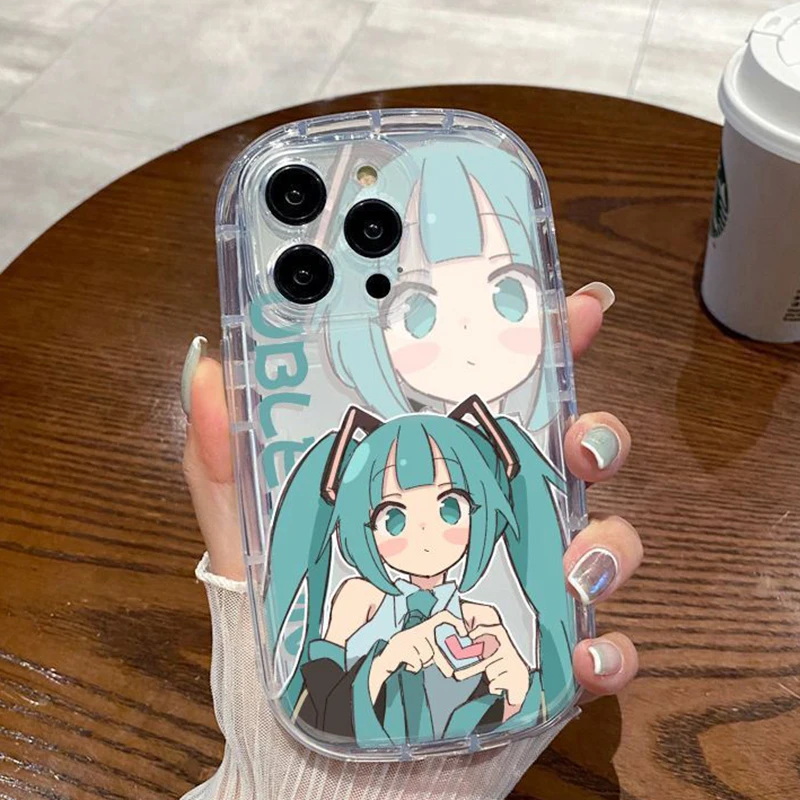 

New Hatsune Miku Iphone15 14 Phone Case Anime Doll 13 12Mini 11Promax Cartoon Cute Transparent Soft Shell Xr Xs 8Plus