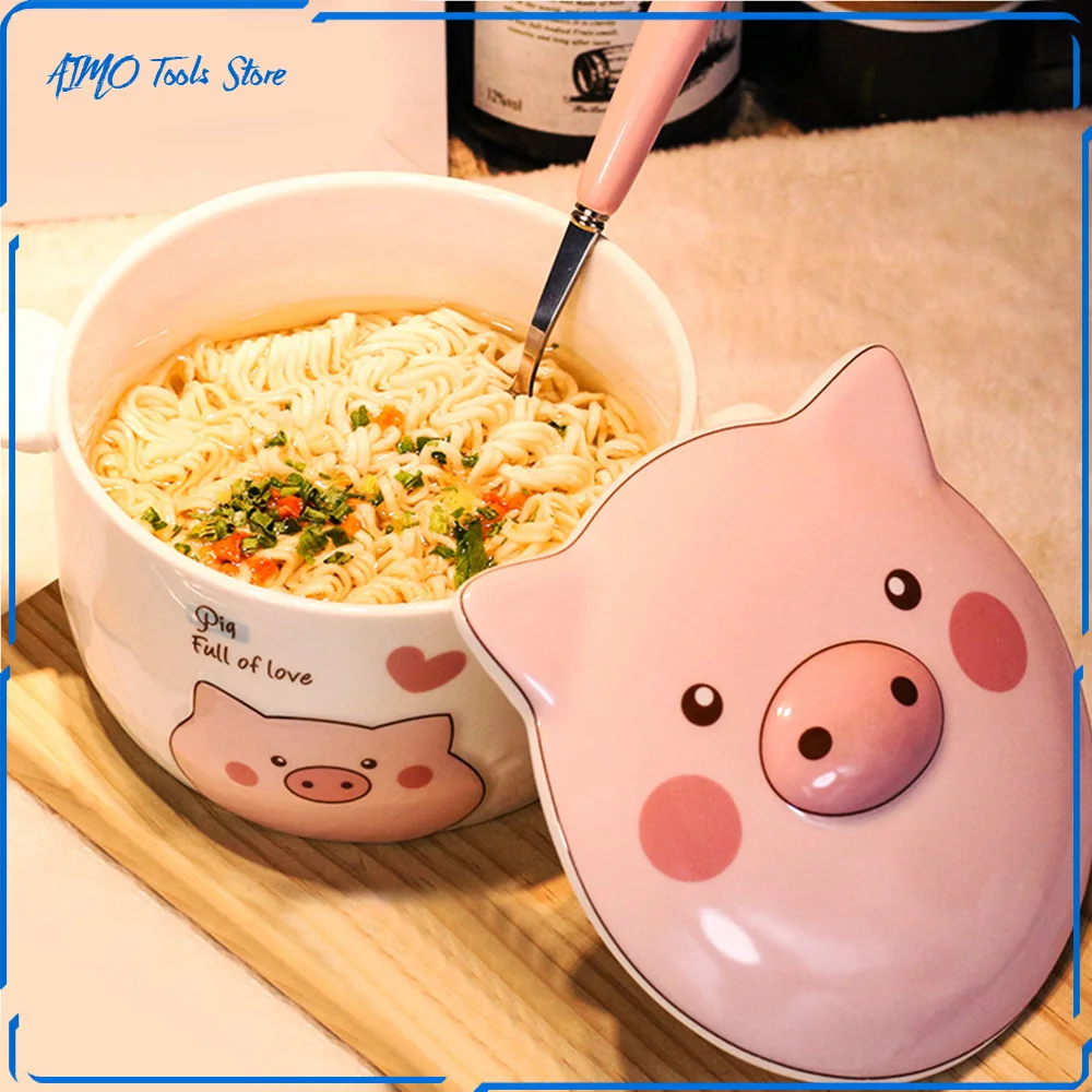 

Large bowl ceramic soup bowl Japanese cutlery binaural anti-scald salad dish bowl food container ramen bowl kitchen accessories