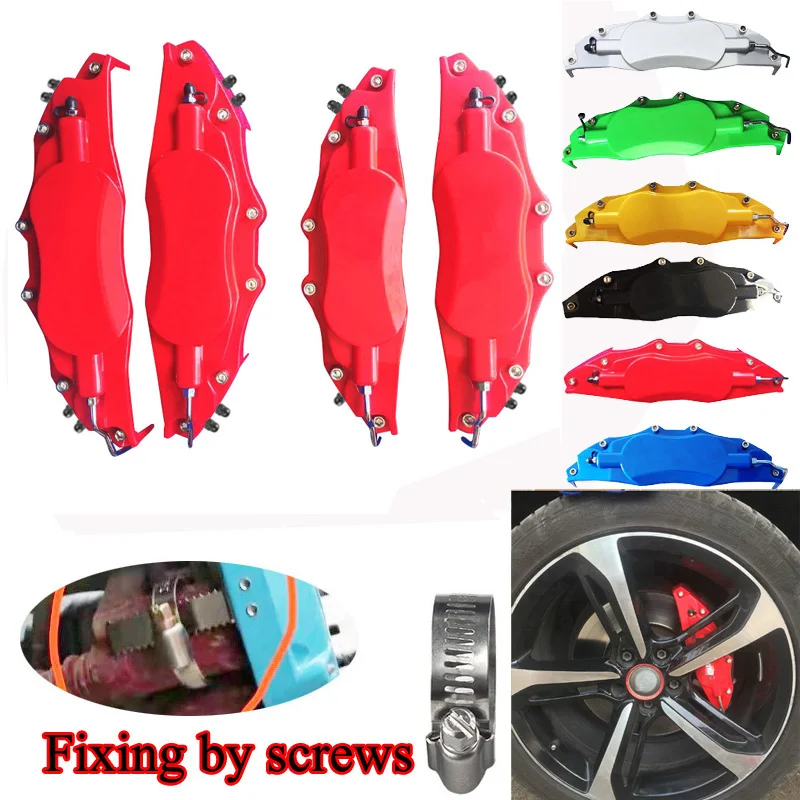 4 Pcs Fixing By Screws Plastic Brake Caliper Cover Wihout Logo For Toyota BMW Audi Benz Lexus Honda Nissan R18 Or Greater