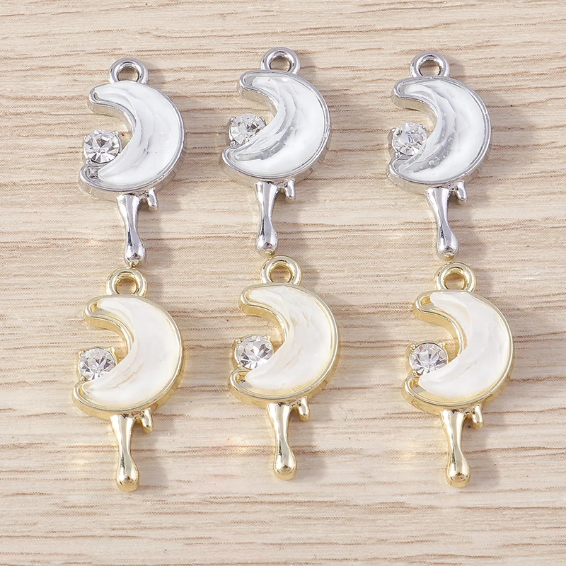 4 шт. женские кристаллические Подвески в виде Луны 9 х20 мм