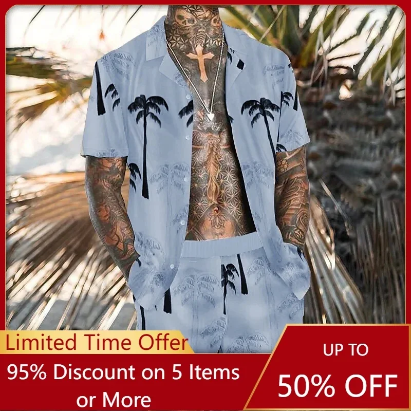 

Men's Shirt Shirt Suits Summer Hawaiian Shirt Camp Shirt Aloha Shirt Coconut Tree Turndown Clothing Apparel Fashion Casual