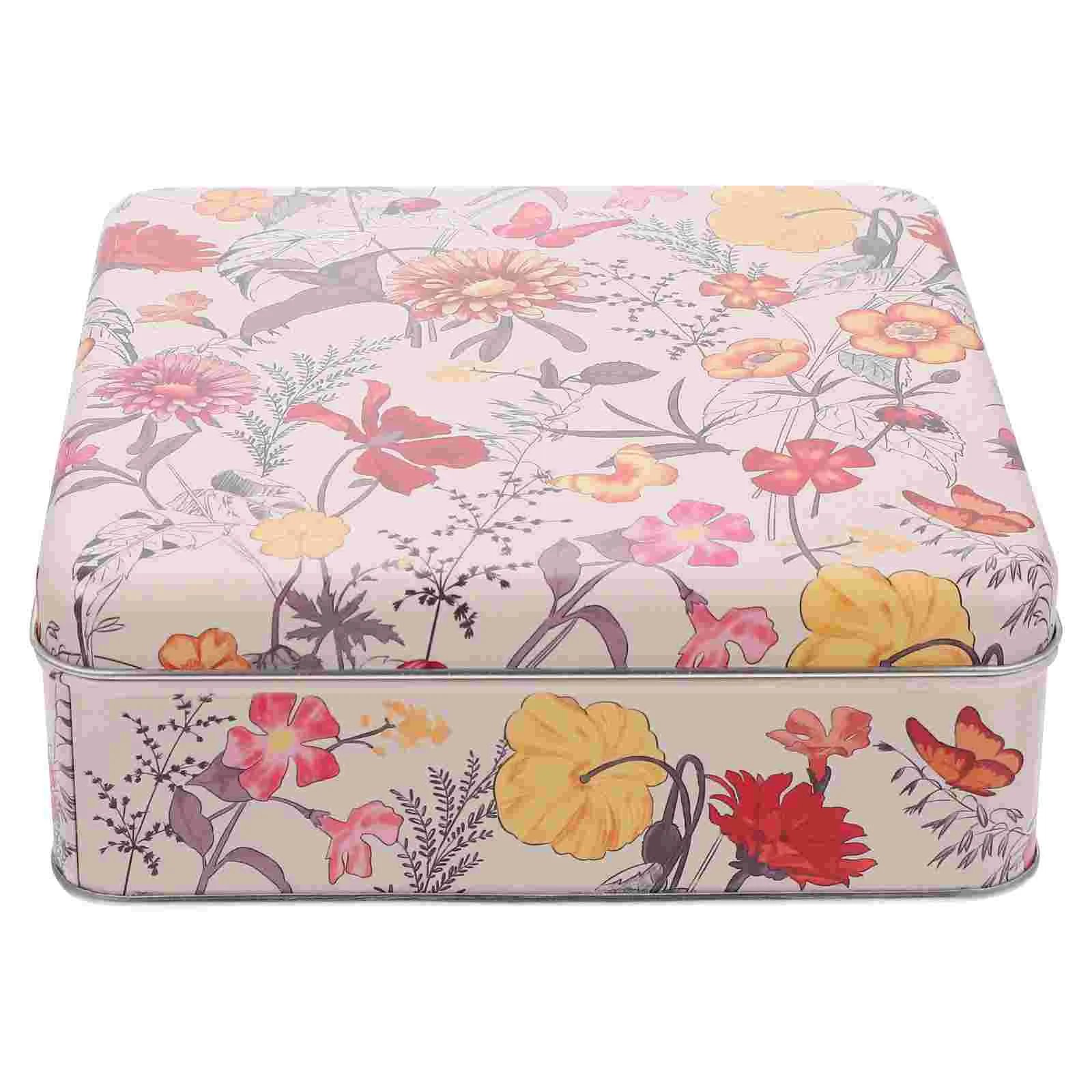 

Tin Tins Box Candy Metal Cookie Storage Gift Tinplate Boxes Tea Empty Container Christmas Kitchen Jar Containers Case Lid Lids