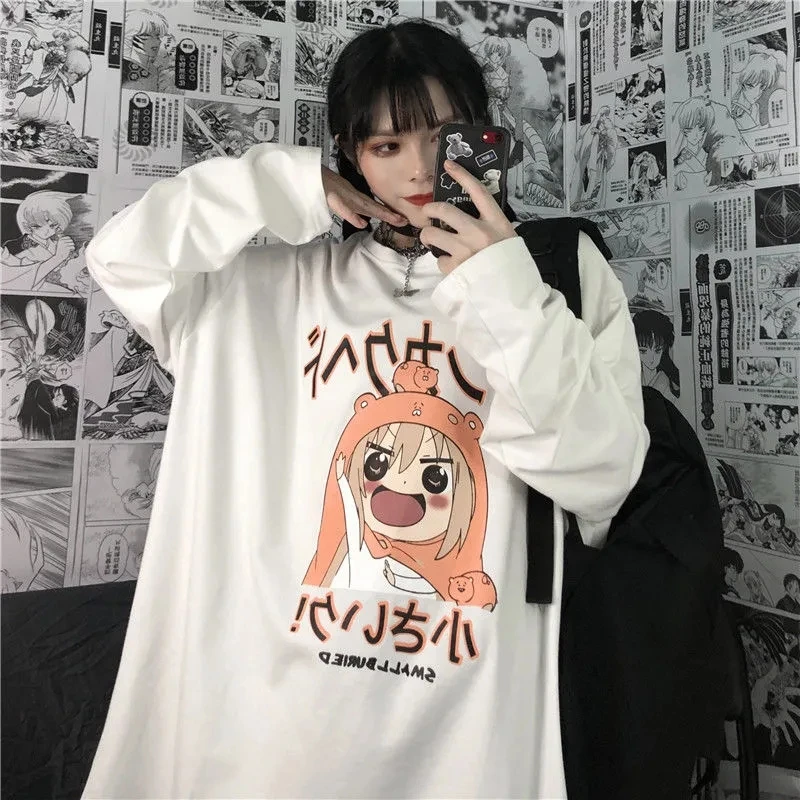 

Long-Sleeved T-Shirt Female Student Korean Version Loose Autumn New Bf Wind Cartoon Print Top Clothes Ins Tide All-Match Trend