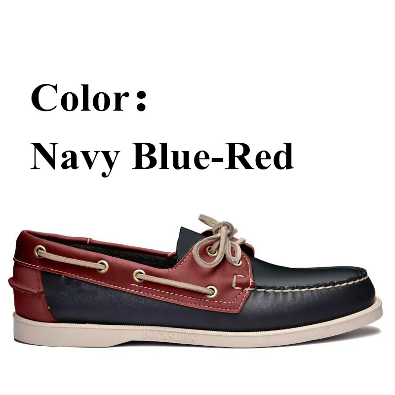 Men Genuine Leather Docksides Classic Boat Shoes,Men Designer Sneakers For Homme Femme Black Brown Navy Blue Brown Loafers Y027