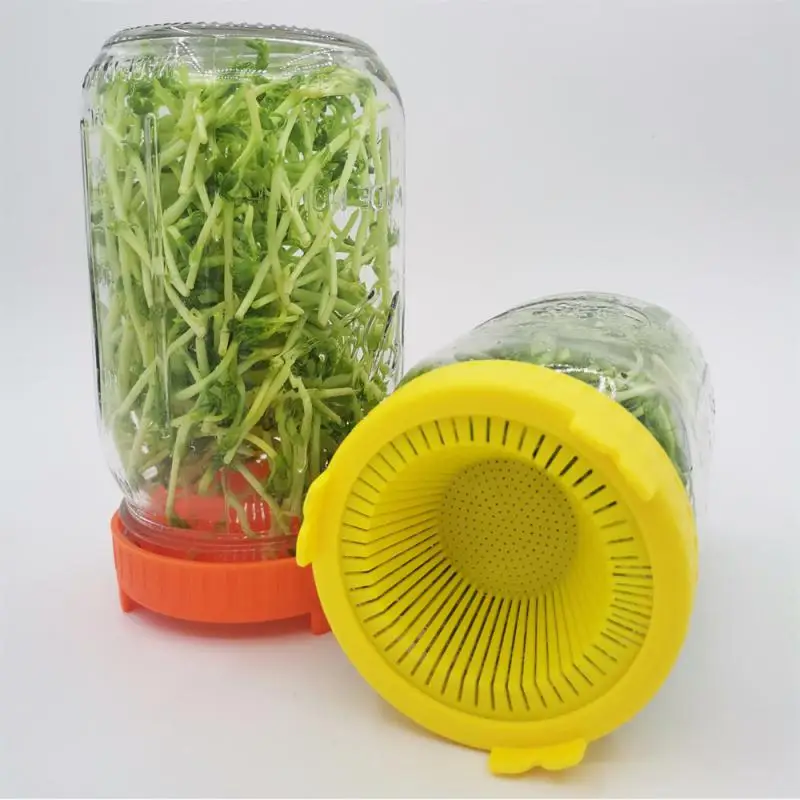 

Growing Bean Indoor Sprouting Lid 86mm Wide Mouth Jar Screen Sprouting Strainer Lid Kit For Mason Jar Household Supplies