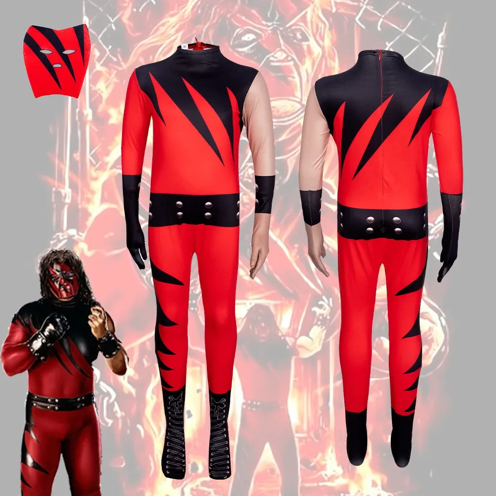 WWE актер суперзвезда детский борцовский комбинезон Kane комплект косплей костюм