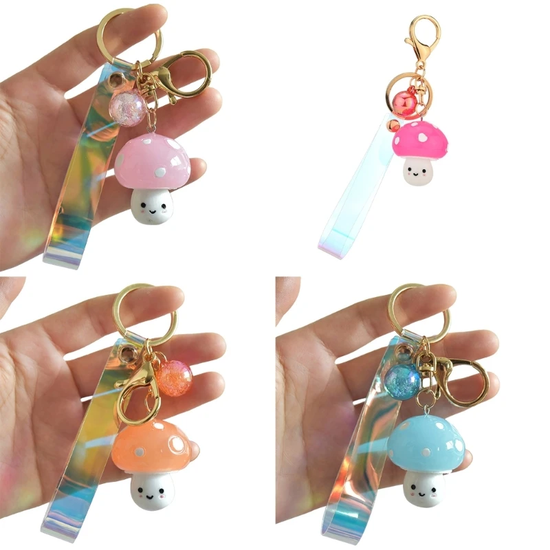 

Luminous Keychain Female Cute Mushroom Couple Keychain Bag Decorative Pendant