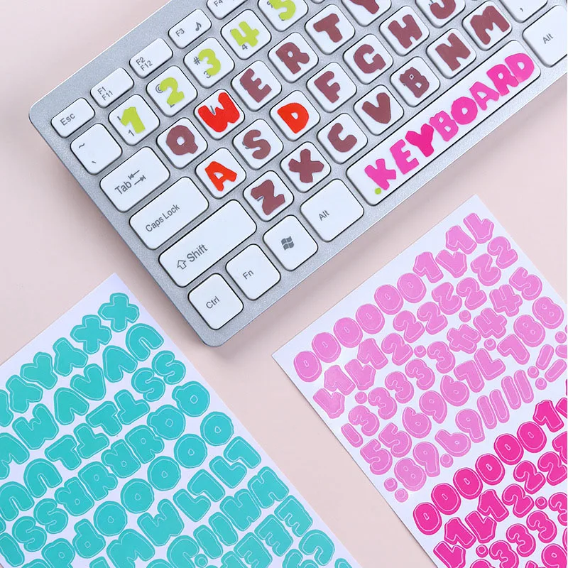 

Korea Cute 2pcs Candy Color Stickers Waterproof Number and Letter Stickers for Planner Journal Diary Decorate