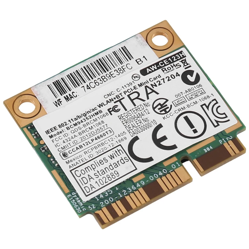 

1 шт. для Azurewave BCM94352HMB Mini Pcie 802.11AC 867 МГц беспроводная карта Wi-Fi WLAN Bluetooth карта