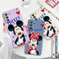 mickey minnie disney couple for samsung galaxy s21 s22 pro s20 fe s10 note 20 10 plus lite ultra liquid left rope phone case