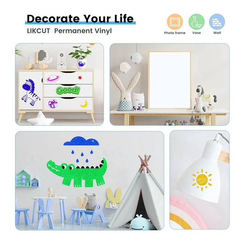 Блестящий Перманентный винил GTBL для Cricut 12x12 дюймов блестящие виниловые