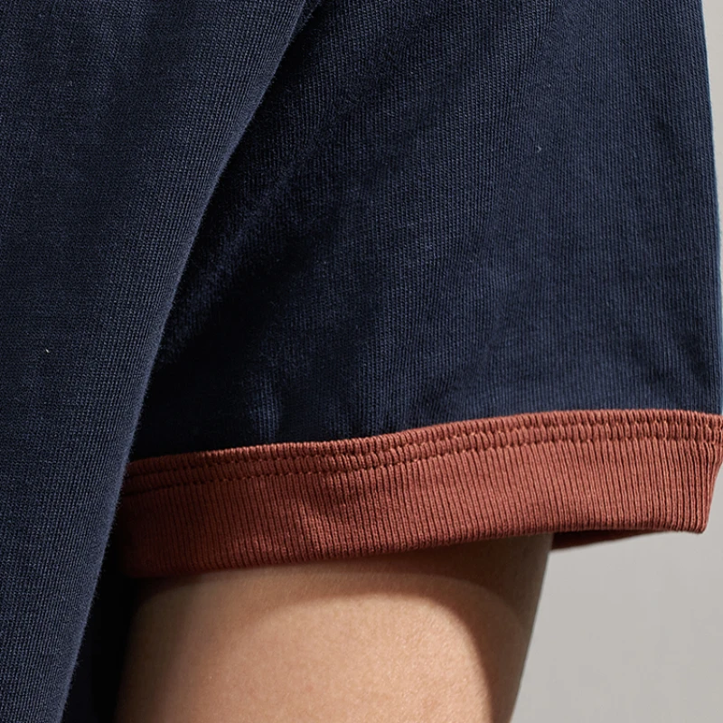 Футболка Amikaji мужская с коротким рукавом толстая хлопковая базовая одежда