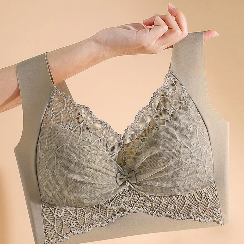 Кружевное бесшовное женское нижнее белье большого размера с красивой спинкой
