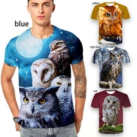 summer top polyester harajuku retro graphic clothing mens t shirt cute owl oversized print t shirt