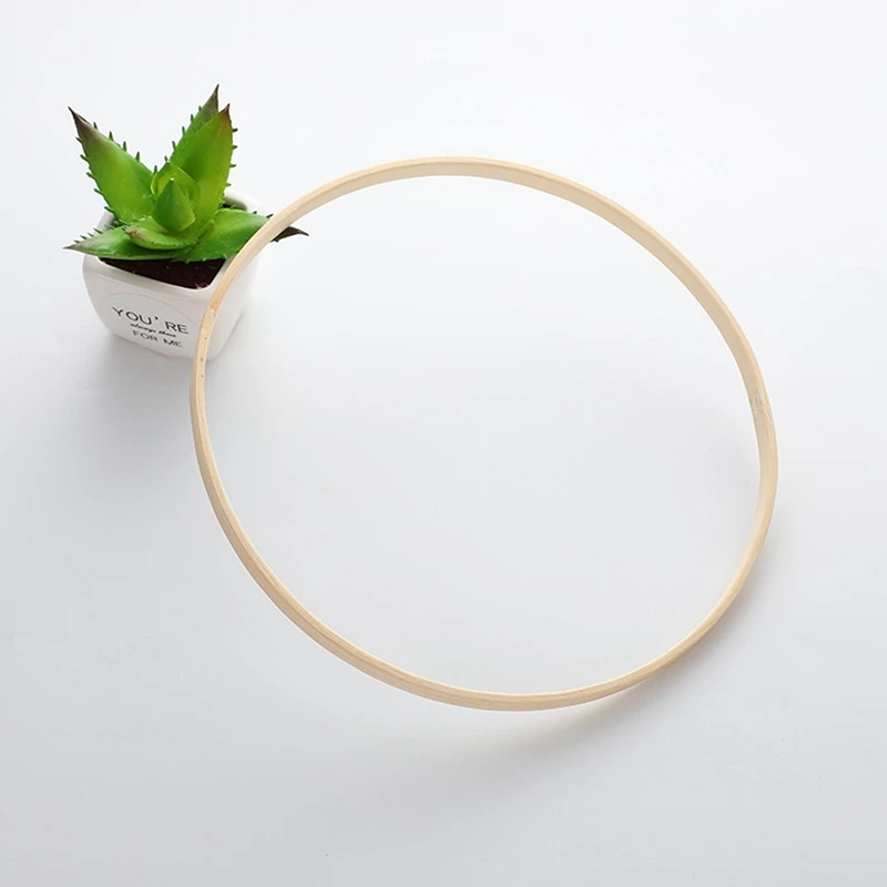 2PCS Dream Bamboo Rings Wooden Circle Round Catcher DIY Hoop For Flower Wreath House Garden Plant Decor 13Cm & 10Cm |
