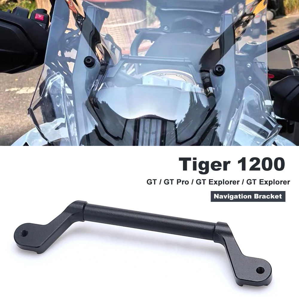 Фото Держатель для телефона Tiger 1200 Rally Explorer Black Edition, GPS-крепление на лобовое стекло для Tiger 1200 GT Pro Rally Pro 2022-2025, навигационный кронштейн №1