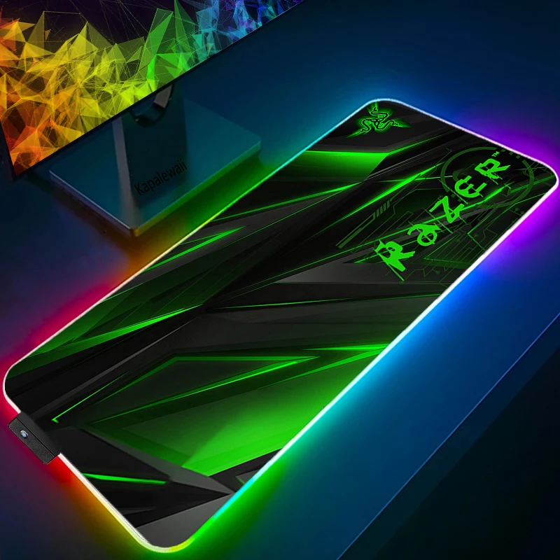 

LED Light Gaming Mouse Pad RGB Anime Soft Large Keyboard Cover Rubber Base Computer Carpet Desk Mat PC Game Mice Mouse Pad
