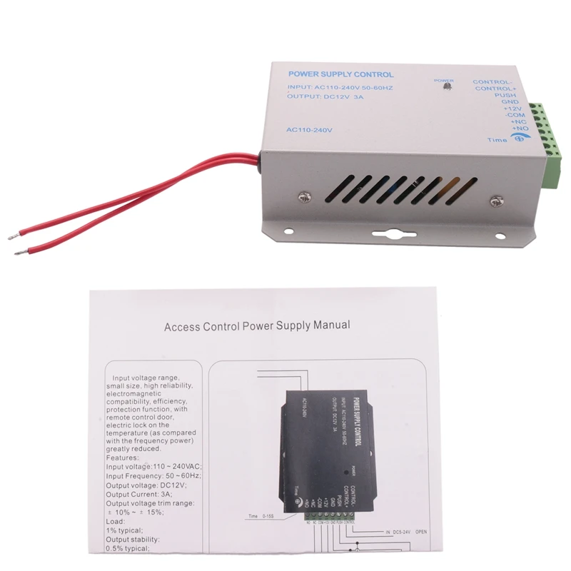 

K80 DC12V 3A New Access Control System Power Supply Switch AC110V-240V For Door Locks Video Intercom System