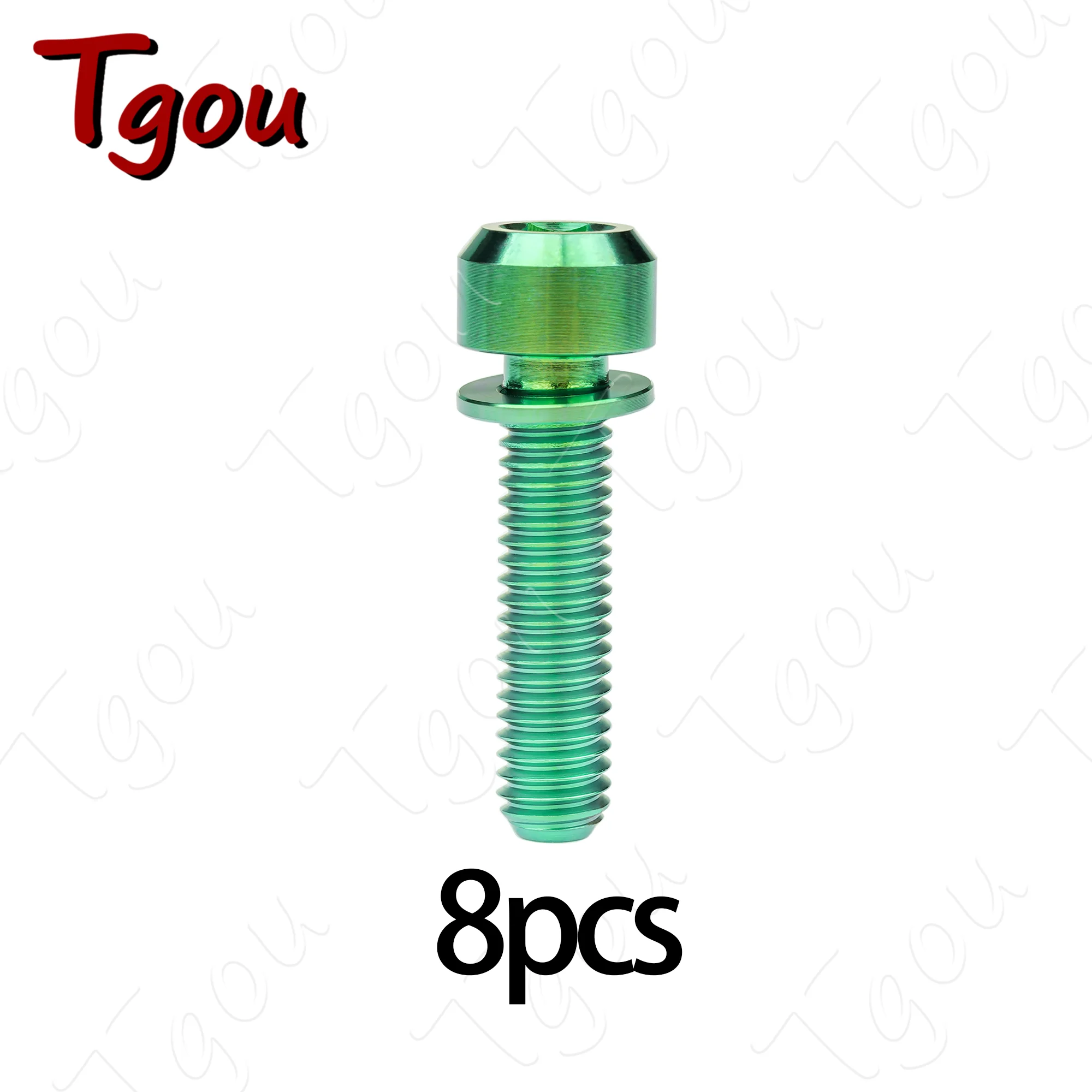 Титановый болт Tgou M6x16/18/20/25/30/35 мм с шестигранной головкой и шайбой для велосипеда, 8 шт.
