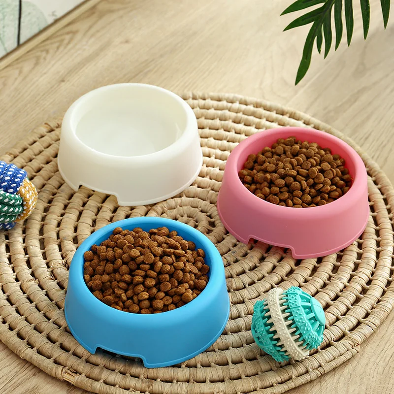 

Cat Kitten Bowl PP Plastics Shallow Food Feeder Cat Kitten Puppy Round Bowl Pet Feeding Supplies