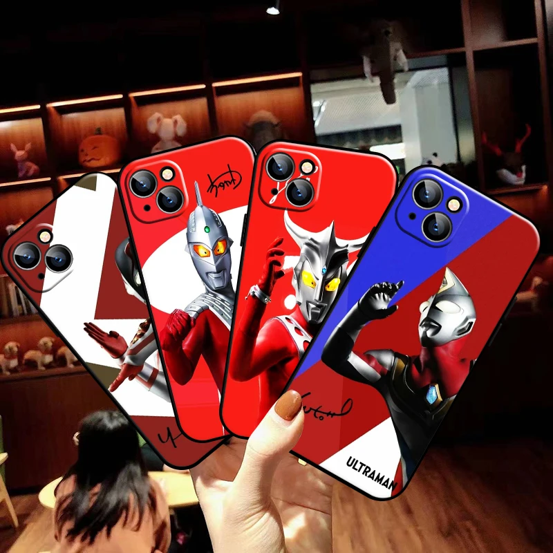 

Japan Anime Ultraman For Apple iPhone 13 12 11 Pro Max 13 12 Mini X XR XS Max SE 5 6 6S 7 8 Plus Phone Case Liquid Silicon
