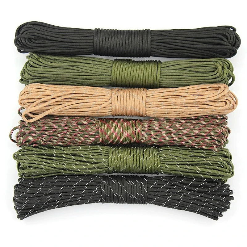 Купи Army Green Black Paracord 550 Climbing Lanyard Tent Rope 4mm 7 Stand Knife Lanyard Paracord Survival Bracelet For Hiking Camping за 422 рублей в магазине AliExpress