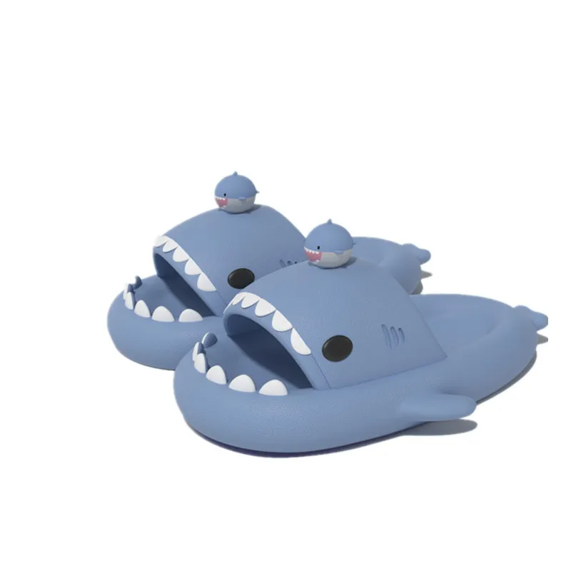 Funny Shark Ball Slippers Female 2022 Summer Indoor Home Antiskid Couple Shark Cool Slippers Man 4cm Thick Sole Flip Flops