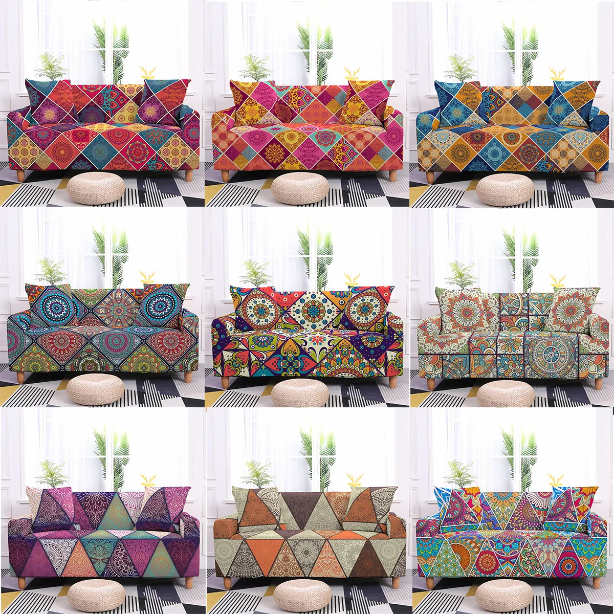 

Bohemia Style Stretch Sofa Cover All Inclusive Armrest Cough Covers Washable Anti-dirty Sofa Towel Home Decor Accessories