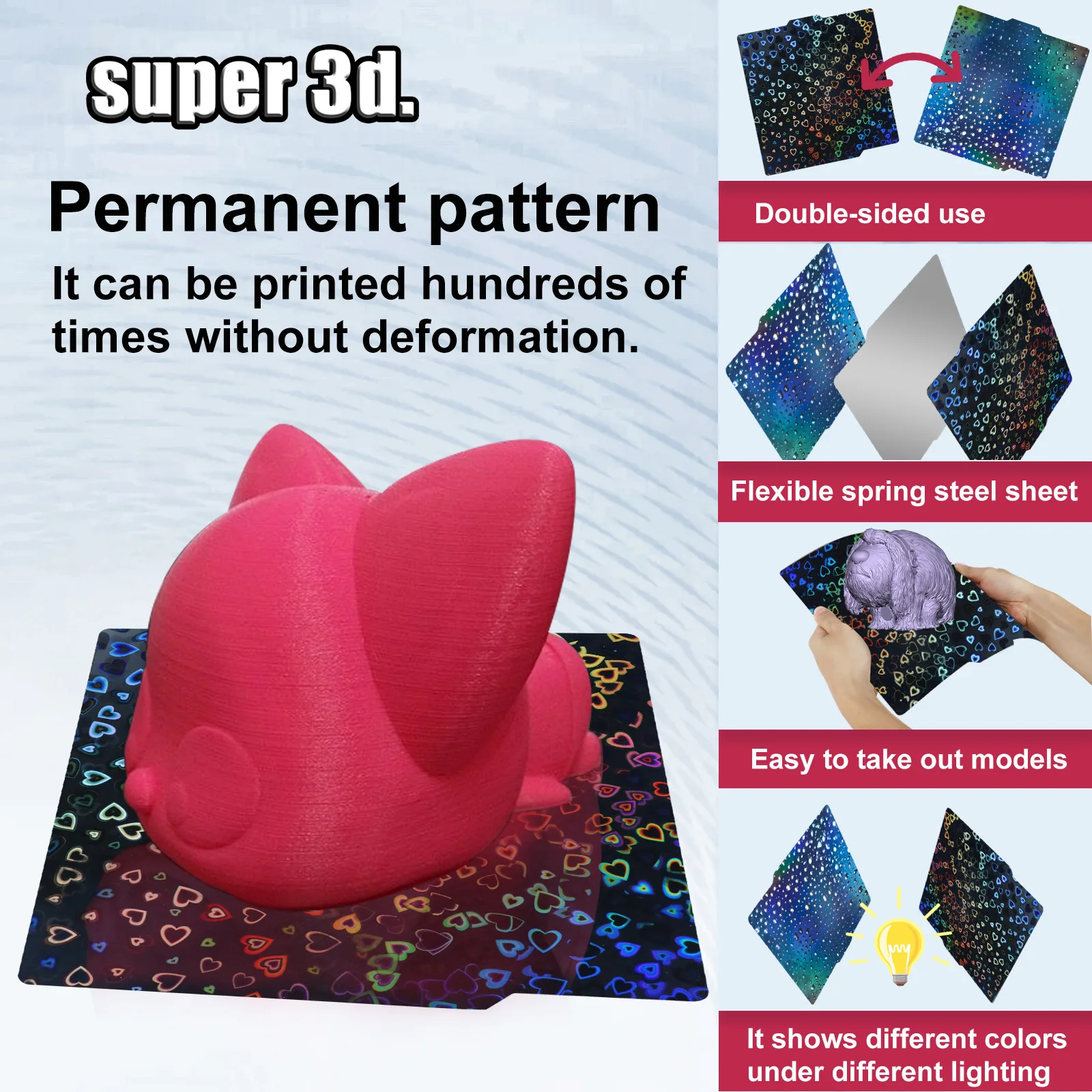 Печатная пластина Bambu P1s детали 3d-принтера 257x257 мм сборная Pei Peo Pet для Lab X1 Carbon P1p A1